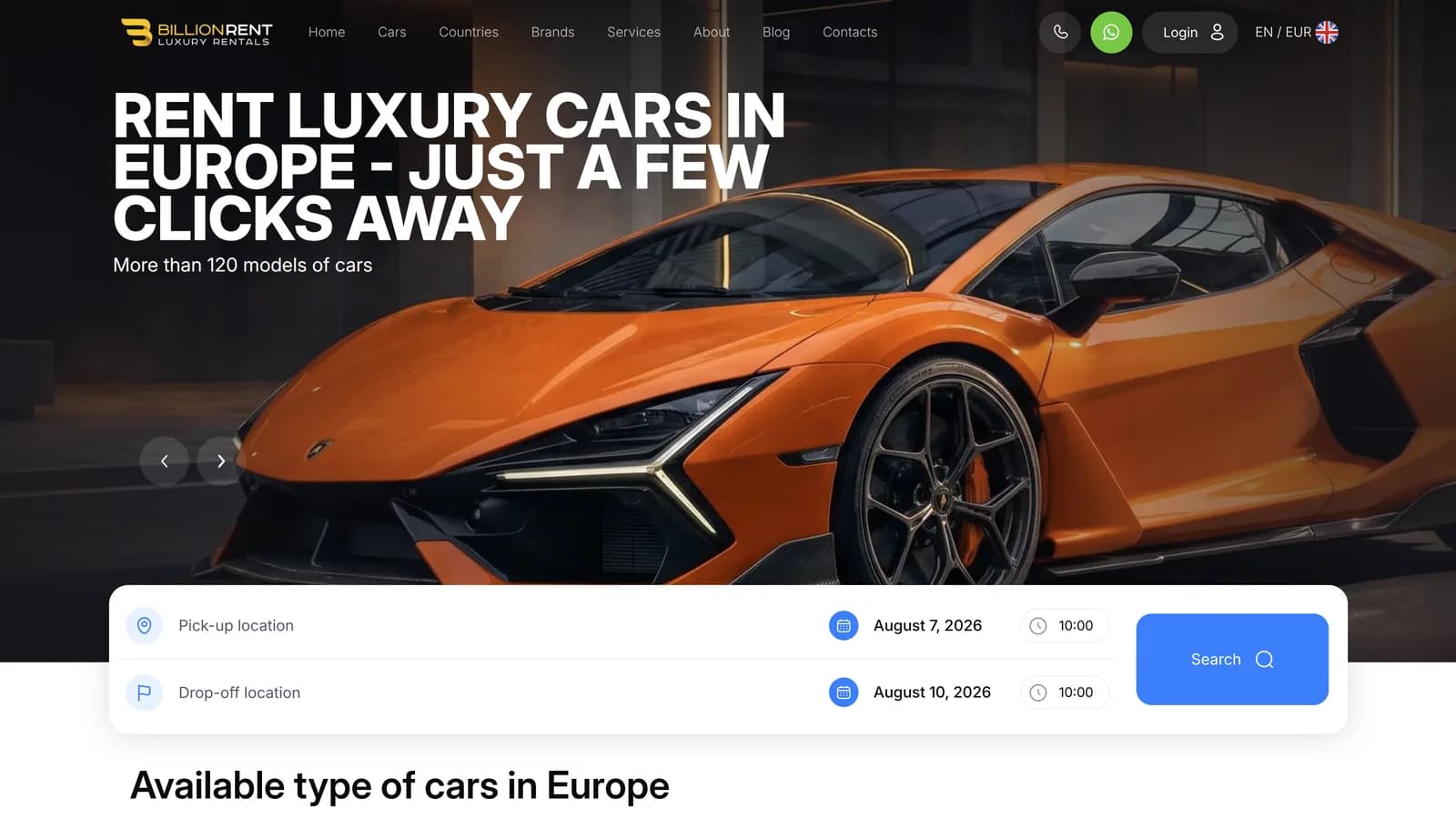Interface screenshot: billionrent.com — Team Lead
